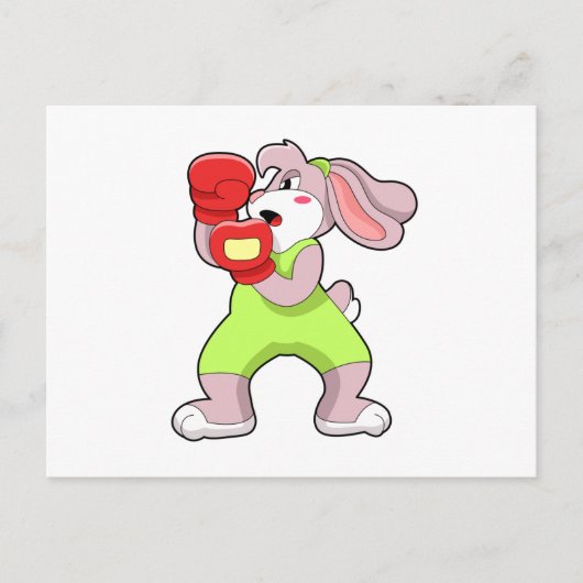 Rabbit at Boxing with Boxing gloves Briefkaart (Voorkant)