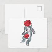 Rabbit at Boxing with Boxing gloves Briefkaart (Voorkant / Achterkant)