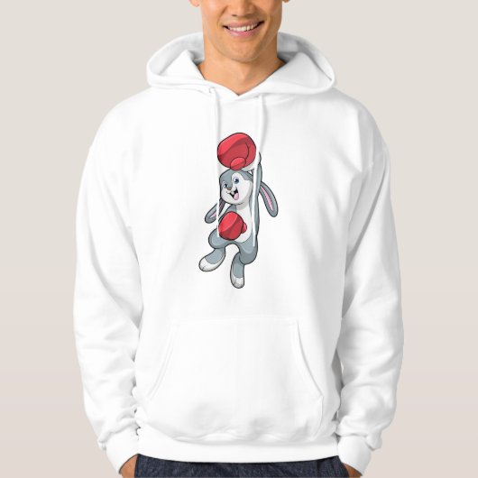 Rabbit at Boxing with Boxing gloves Hoodie (Voorkant)