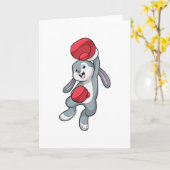 Rabbit at Boxing with Boxing gloves Kaart (Gele Bloem)