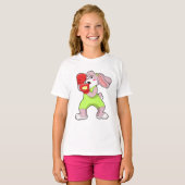 Rabbit at Boxing with Boxing gloves T-shirt (Voorkant volledig)