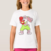 Rabbit at Boxing with Boxing gloves T-shirt (Voorkant)