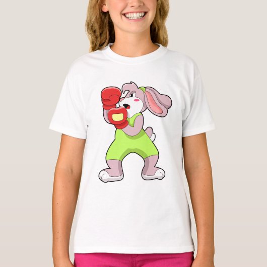 Rabbit at Boxing with Boxing gloves T-shirt (Voorkant)