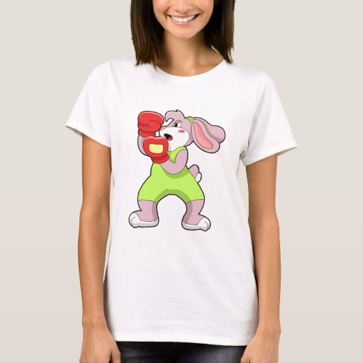 Rabbit at Boxing with Boxing gloves T-shirt (Voorkant)