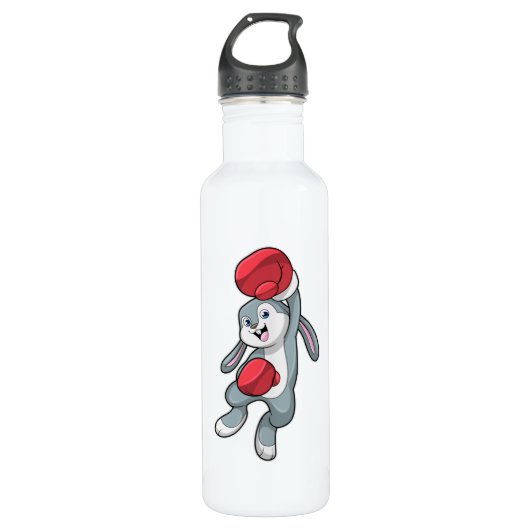 Rabbit at Boxing with Boxing gloves Waterfles (Voorkant)