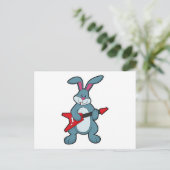 Rabbit at Music with Guitar Briefkaart (Staand voorkant)
