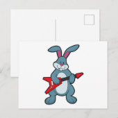 Rabbit at Music with Guitar Briefkaart (Voorkant / Achterkant)