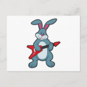 Rabbit at Music with Guitar Briefkaart (Voorkant)