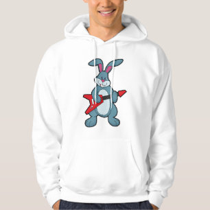 Rabbit at Music with Guitar Hoodie