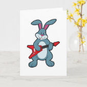 Rabbit at Music with Guitar Kaart (Gele Bloem)