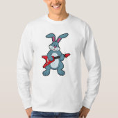 Rabbit at Music with Guitar T-shirt (Voorkant)