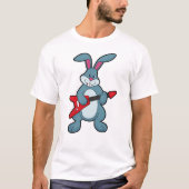 Rabbit at Music with Guitar T-shirt (Voorkant)