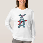 Rabbit at Music with Guitar T-shirt (Voorkant)