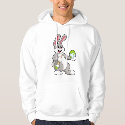 Rabbit at Painting with Egg Hoodie (Voorkant)