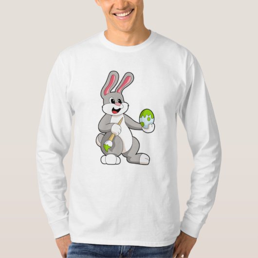 Rabbit at Painting with Egg T-shirt (Voorkant)