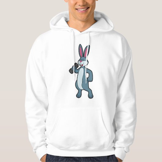 Rabbit at Sterke training met Dumbbell Hoodie (Voorkant)