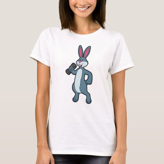 Rabbit at Sterke training met Dumbbell T-shirt (Voorkant)
