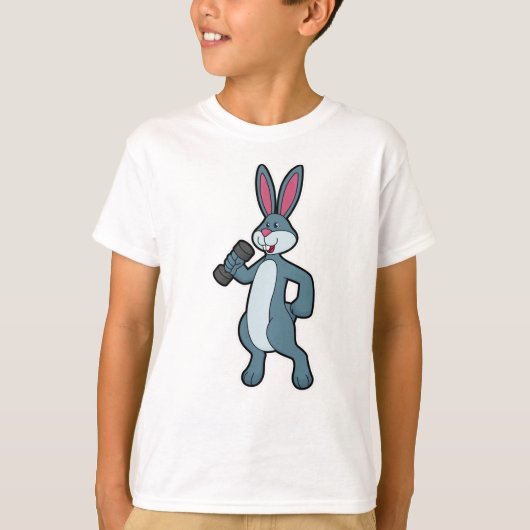 Rabbit at Sterke training met Dumbbell T-shirt (Voorkant)