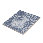 Rabbit & Babies Blue White Botanical Dedham Delft Tegeltje (Zijkant)