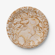 Rabbit Baby Bunnies Golden Yellow Woodland Art