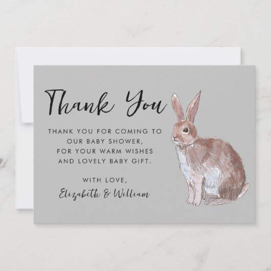 Rabbit Baby shower bedankje Bedankkaart (Voorkant)