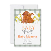 Rabbit Baby shower Invitation
