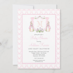 Rabbit Baby shower Invitation Kaart