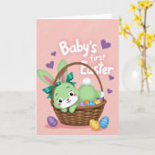 Rabbit Basket Celebration Card Kaart (Gele Bloem)