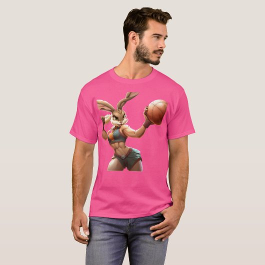 Rabbit Basketball T-shirt (Voorkant volledig)