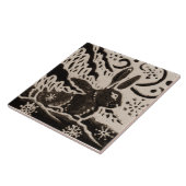 Rabbit Batik Stoneware Woodland Animal Tan Brown Tegeltje (Zijkant)