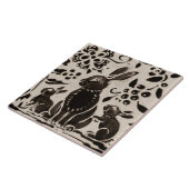 Rabbit Batik Stoneware Woodland Animal Tan Brown Tegeltje (Zijkant)