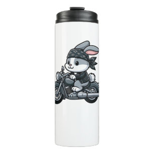 Rabbit Biker Pet Funny Motorcycle Thermosbeker