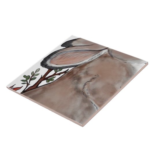 Rabbit Bird Jacobean Floral Tile Mural 8pc L Row 3 Tegeltje (Zijkant)