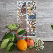 Rabbit Bird Jacobean Floral Tile Mural 8pc L Row 4 Tegeltje