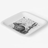 Rabbit Black en Cream Nursery Canvas afdrukken Papieren Bordje (Gebogen)