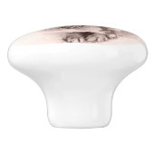Rabbit Black en white nob, drawer pull, Keramische Knop (Zijkant)