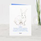 Rabbit Blue Easter Kaart (Achterkant)