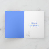 Rabbit Blue Easter Kaart (Binnen)