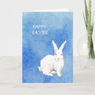 Rabbit Blue Easter Kaart
