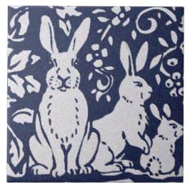 Rabbit Blue Gray Granite Stone Woodland Animal Art Tegeltje