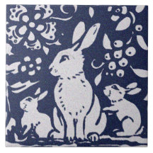 Rabbit Blue Gray Granite Stone Woodland Animal Art