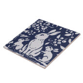 Rabbit Blue Gray Granite Stone Woodland Animal Art Tegeltje (Zijkant)