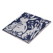 Rabbit Blue Gray Granite Stone Woodland Animal Art Tegeltje (Zijkant)