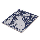 Rabbit Blue Gray Granite Stone Woodland Animal Art Tegeltje (Zijkant)