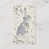 Rabbit Blue Grey Waterverf Moderne Natuur Aangepas Visitekaartje (Achterkant)