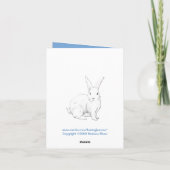 Rabbit Blue Note Card Feestdagen Kaart (Achterkant)
