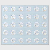 Rabbit Blue Plaid Happy Birthday Cadeaupapier (Vlak)