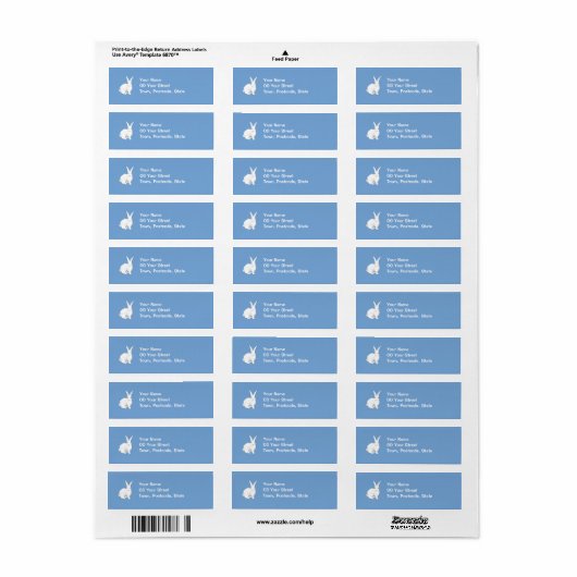 Rabbit blue Return Label (Full Sheet)