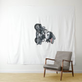 Rabbit Boba Tea Bubble Tea Kawaii Theme Cute Rabbi Wandkleed (In Situ (horizontaal))