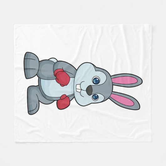 Rabbit Boxer Boxer Boxing-handschoenen Fleece Deken (Voorkant (Horizontaal))